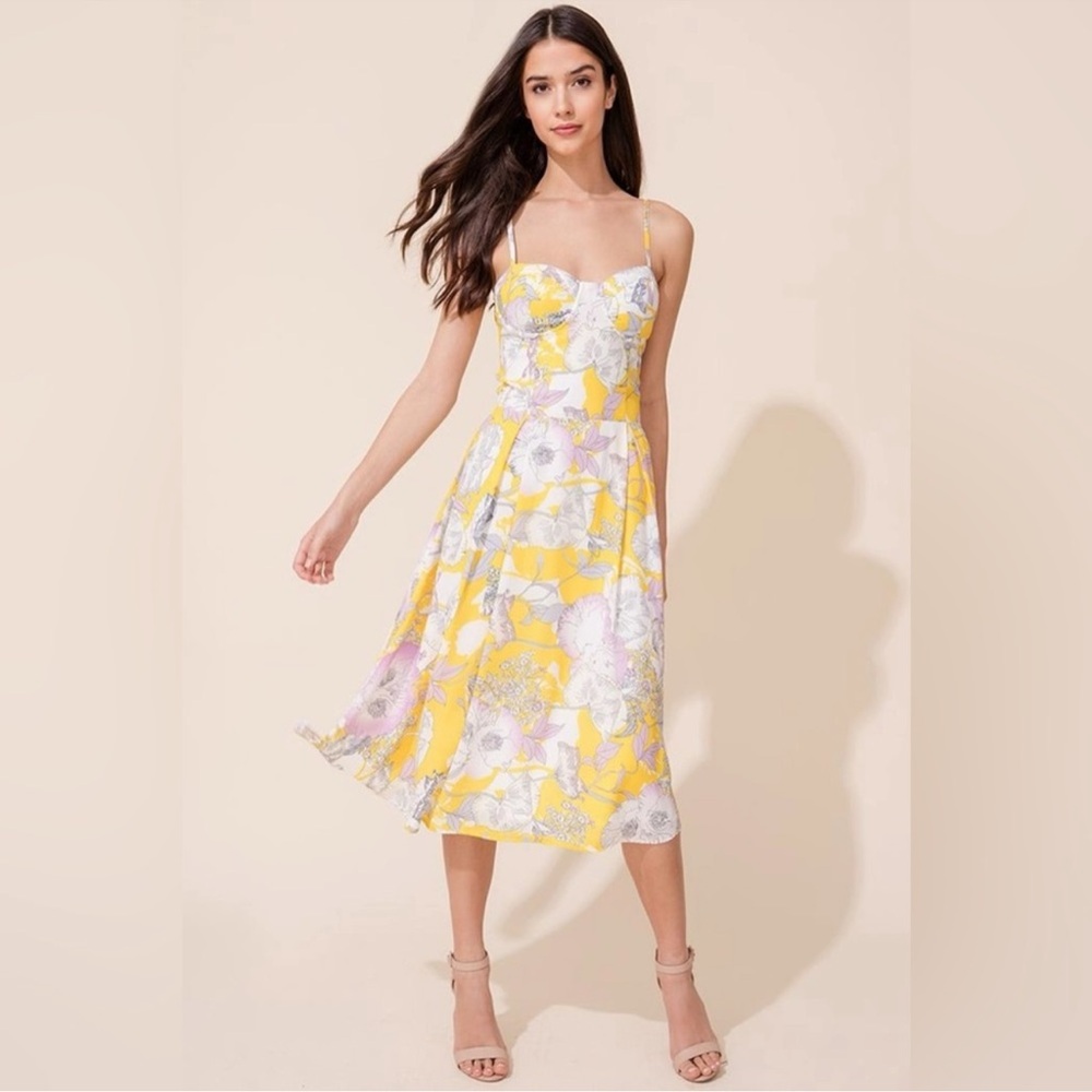 Yumi Kim “Prima Donna,” Bora Bora, Yellow & White Floral Midi Dress